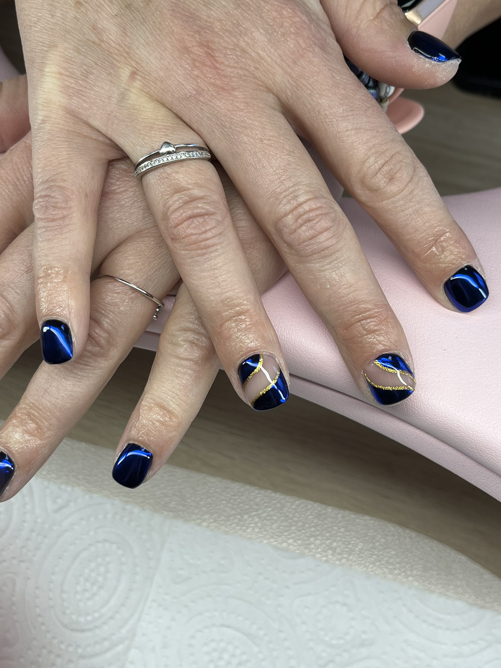 Chrome bleu nuit avec or