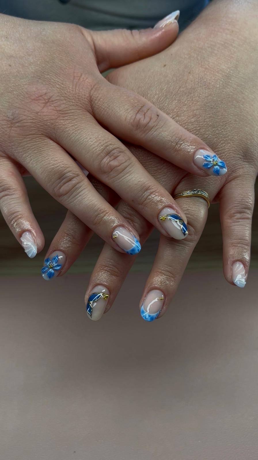 Abstrait et fleur 3D bleue