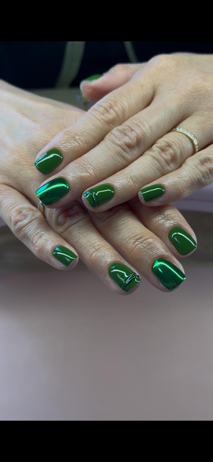 Couleur et chrome vert avec bagues 3D