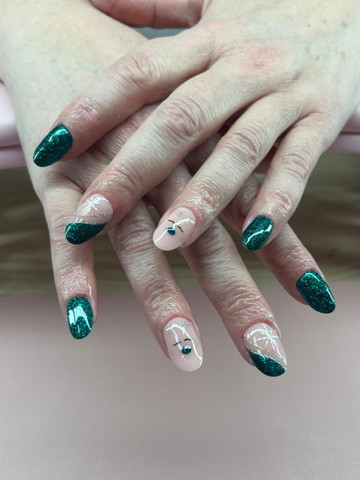 Vert de Noël à paillettes